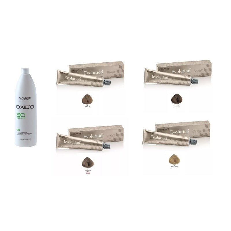 Kit Alfaparf Evolution Com Oxidante De 1 Litro E Seis Tinta