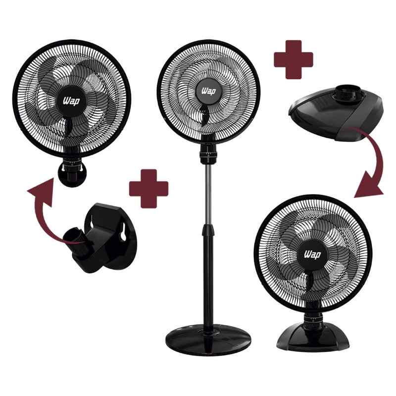 Ventilador Wap Rajada Turbo 49cm 5 Pás 3 Em 1 - Fw2982 110v