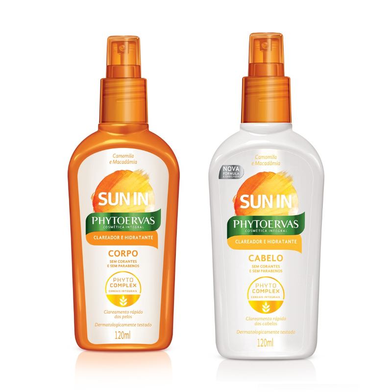 Kit Clareador De Cabelos E Pelos Sun In Phytoervas De 120ml